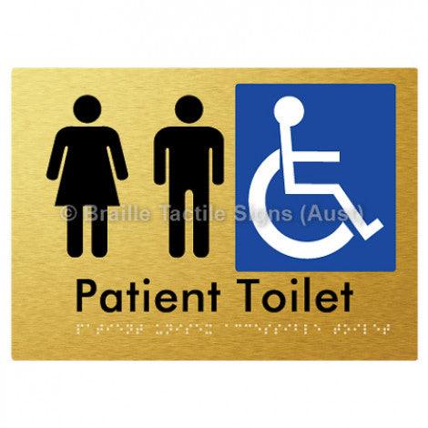 Braille Sign Patient Unisex Accessible Toilet - Braille Tactile Signs (Aust) - BTS101-aliG - Fully Custom Signs - Fast Shipping - High Quality - Australian Made &amp; Owned
