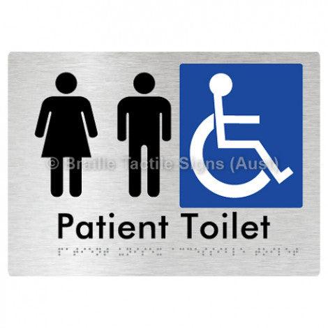 Braille Sign Patient Unisex Accessible Toilet - Braille Tactile Signs (Aust) - BTS101-aliB - Fully Custom Signs - Fast Shipping - High Quality - Australian Made &amp; Owned