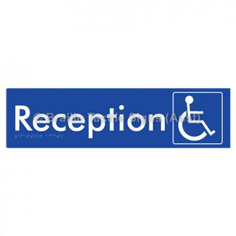 Braille Sign Reception Access - Braille Tactile Signs (Aust) - BTS167-blu - Fully Custom Signs - Fast Shipping - High Quality - Australian Made &amp; Owned