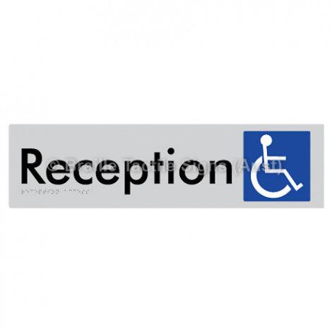 Braille Sign Reception Access - Braille Tactile Signs (Aust) - BTS167-slv - Fully Custom Signs - Fast Shipping - High Quality - Australian Made &amp; Owned