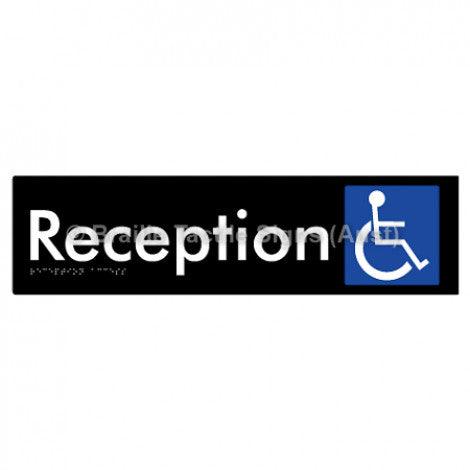 Braille Sign Reception Access - Braille Tactile Signs (Aust) - BTS167-blk - Fully Custom Signs - Fast Shipping - High Quality - Australian Made &amp; Owned