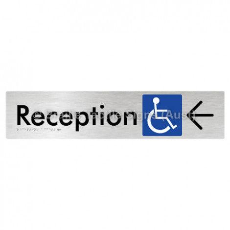 Braille Sign Reception Access w/ Large Arrow - Braille Tactile Signs (Aust) - BTS167->L-aliB - Fully Custom Signs - Fast Shipping - High Quality - Australian Made &amp; Owned