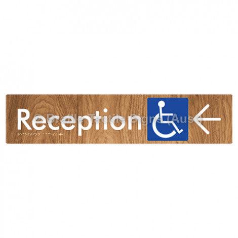 Braille Sign Reception Access w/ Large Arrow - Braille Tactile Signs (Aust) - BTS167->L-wdg - Fully Custom Signs - Fast Shipping - High Quality - Australian Made &amp; Owned