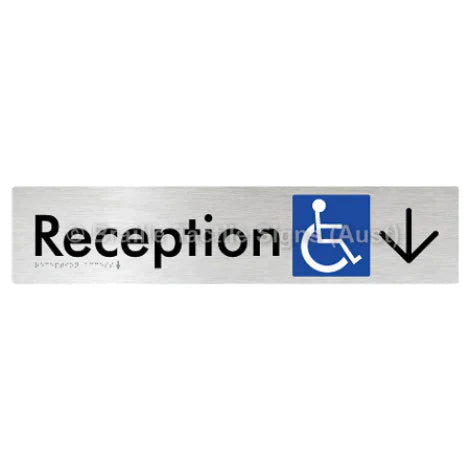 Braille Sign Reception Access w/ Large Arrow - Braille Tactile Signs (Aust) - BTS167->D-aliB - Fully Custom Signs - Fast Shipping - High Quality - Australian Made &amp; Owned