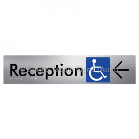 Braille Sign Reception Access w/ Large Arrow - Braille Tactile Signs (Aust) - BTS167->L-aliS - Fully Custom Signs - Fast Shipping - High Quality - Australian Made &amp; Owned