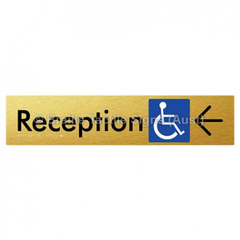 Braille Sign Reception Access w/ Large Arrow - Braille Tactile Signs (Aust) - BTS167->L-aliG - Fully Custom Signs - Fast Shipping - High Quality - Australian Made &amp; Owned