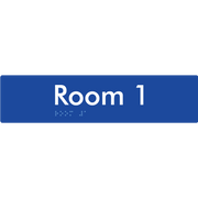 Braille Sign Room 1 - Braille Tactile Signs Aust. - BTS248-01-blu - Custom Signs - Fast Shipping - High Quality - Australian Made &amp; Owned