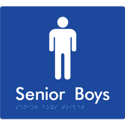 Braille Sign Senior Boys Toilet - Braille Tactile Signs Aust. - BTS141-blu - Custom Signs - Fast Shipping - High Quality - Australian Made &amp; Owned
