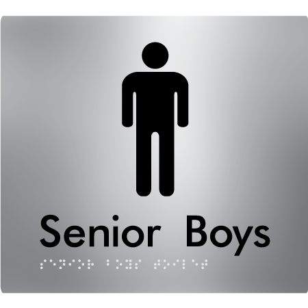 Braille Sign Senior Boys Toilet - Braille Tactile Signs Aust. - BTS141-aliS - Custom Signs - Fast Shipping - High Quality - Australian Made &amp; Owned