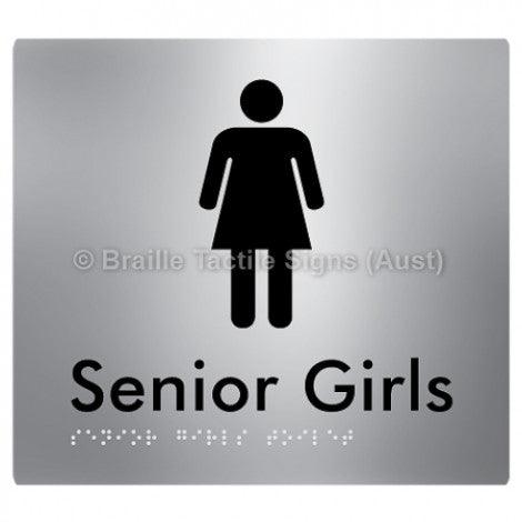 Senior Girls Toilet - Braille Tactile Signs (Aust) - BTS104-aliS - Fully Custom Signs - Fast Shipping - High Quality