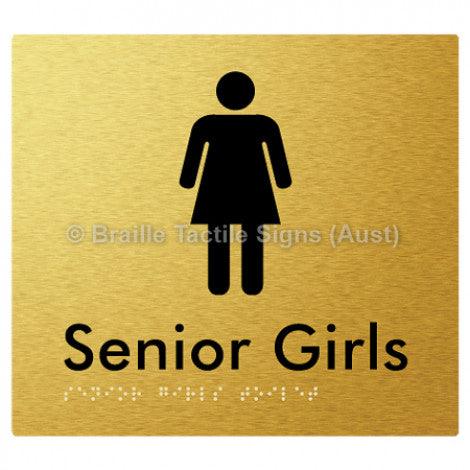 Senior Girls Toilet - Braille Tactile Signs (Aust) - BTS104-aliG - Fully Custom Signs - Fast Shipping - High Quality