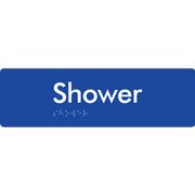 Braille Sign Shower - Braille Tactile Signs Aust. - BTS444-blu - Custom Signs - Fast Shipping - High Quality - Australian Made &amp; Owned