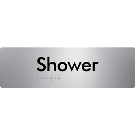 Braille Sign Shower - Braille Tactile Signs Aust. - BTS444-aliS - Custom Signs - Fast Shipping - High Quality - Australian Made &amp; Owned