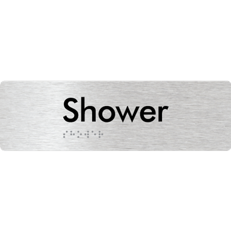 Braille Sign Shower - Braille Tactile Signs Aust. - BTS444-aliB - Custom Signs - Fast Shipping - High Quality - Australian Made &amp; Owned