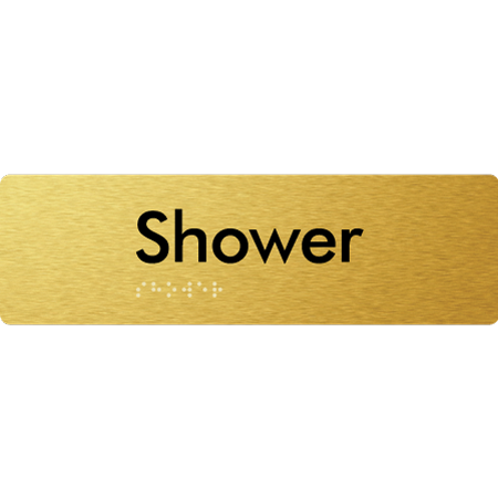 Braille Sign Shower - Braille Tactile Signs Aust. - BTS444-aliG - Custom Signs - Fast Shipping - High Quality - Australian Made &amp; Owned