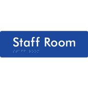 Braille Sign Staff Room - Braille Tactile Signs Aust. - BTS436-blu - Custom Signs - Fast Shipping - High Quality - Australian Made &amp; Owned