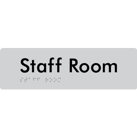 Braille Sign Staff Room - Braille Tactile Signs Aust. - BTS436-slv - Custom Signs - Fast Shipping - High Quality - Australian Made &amp; Owned