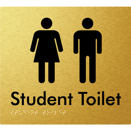 Braille Sign Student Toilet - Braille Tactile Signs Aust. - BTS105-aliG - Custom Signs - Fast Shipping - High Quality - Australian Made &amp; Owned