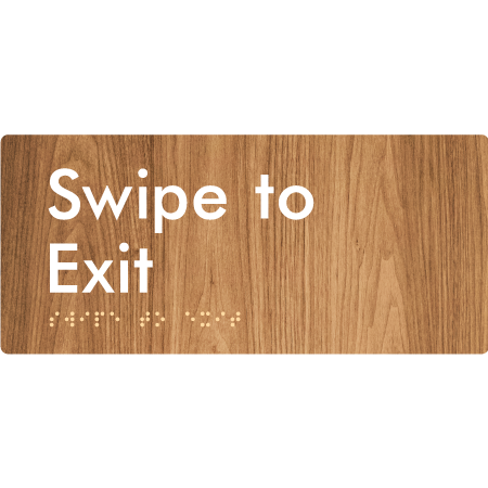 Braille Sign Swipe to Exit - Braille Tactile Signs Aust. - BTS417-wdg - Custom Signs - Fast Shipping - High Quality - Australian Made &amp; Owned