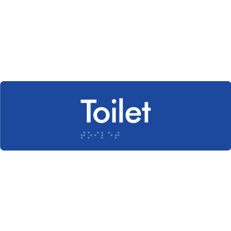 Braille Sign Toilet - Braille Tactile Signs Aust. - BTS84-blu - Custom Signs - Fast Shipping - High Quality - Australian Made &amp; Owned