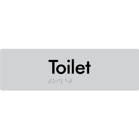 Braille Sign Toilet - Braille Tactile Signs Aust. - BTS84-slv - Custom Signs - Fast Shipping - High Quality - Australian Made &amp; Owned