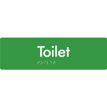 Braille Sign Toilet - Braille Tactile Signs Aust. - BTS84-grn - Custom Signs - Fast Shipping - High Quality - Australian Made &amp; Owned