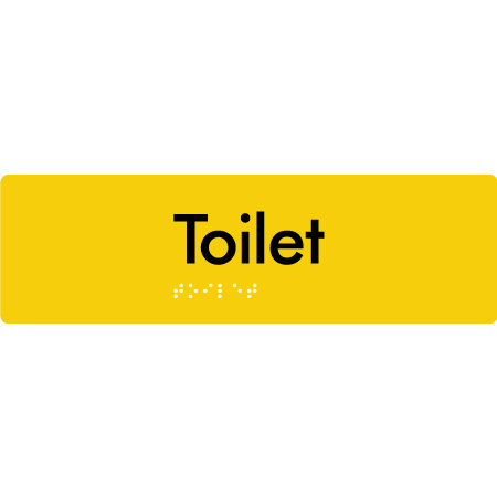 Braille Sign Toilet - Braille Tactile Signs Aust. - BTS84-yel - Custom Signs - Fast Shipping - High Quality - Australian Made &amp; Owned