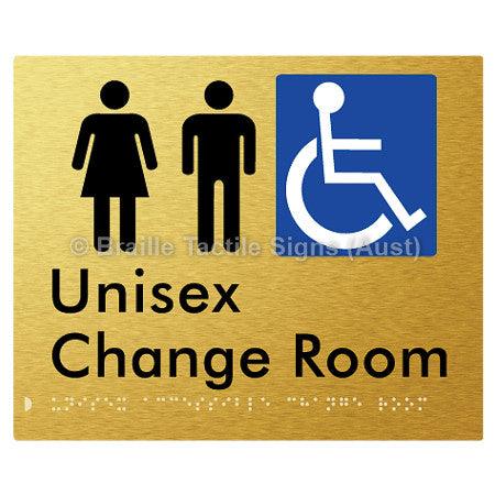 Braille Sign Unisex Accessible Change Room - Braille Tactile Signs (Aust) - BTS191n-aliG - Fully Custom Signs - Fast Shipping - High Quality - Australian Made &amp; Owned