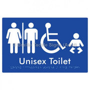 Braille Sign Unisex Accessible Toilet / Baby Change w/ Air Lock - Braille Tactile Signs (Aust) - BTS181-AL-blu - Fully Custom Signs - Fast Shipping - High Quality - Australian Made &amp; Owned