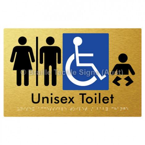 Braille Sign Unisex Accessible Toilet / Baby Change w/ Air Lock - Braille Tactile Signs (Aust) - BTS181-AL-aliG - Fully Custom Signs - Fast Shipping - High Quality - Australian Made &amp; Owned