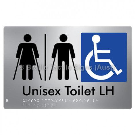 Braille Sign Unisex Accessible Toilet LH and Ambulant w/ Air Lock - Braille Tactile Signs (Aust) - BTS309LH-AL-aliS - Fully Custom Signs - Fast Shipping - High Quality - Australian Made &amp; Owned