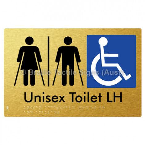Braille Sign Unisex Accessible Toilet LH and Ambulant w/ Air Lock - Braille Tactile Signs (Aust) - BTS309LH-AL-aliG - Fully Custom Signs - Fast Shipping - High Quality - Australian Made &amp; Owned