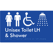 Unisex Accessible Toilet LH & Shower - Braille Tactile Signs Aust.