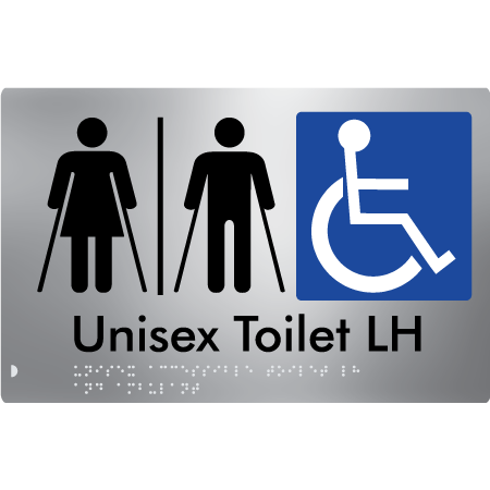 Braille Sign Unisex Accessible Toilet RH and Ambulant with Airlock - Braille Tactile Signs Aust. - BTS309RH-AL-aliS - Custom Signs - Fast Shipping - High Quality - Australian Made &amp; Owned