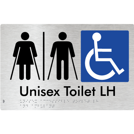 Braille Sign Unisex Accessible Toilet RH and Ambulant with Airlock - Braille Tactile Signs Aust. - BTS309RH-AL-aliB - Custom Signs - Fast Shipping - High Quality - Australian Made &amp; Owned