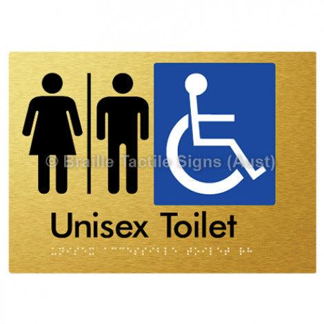 Braille Sign Unisex Accessible Toilet w/ Air Lock - Braille Tactile Signs (Aust) - BTS210-AL-aliG - Fully Custom Signs - Fast Shipping - High Quality - Australian Made &amp; Owned