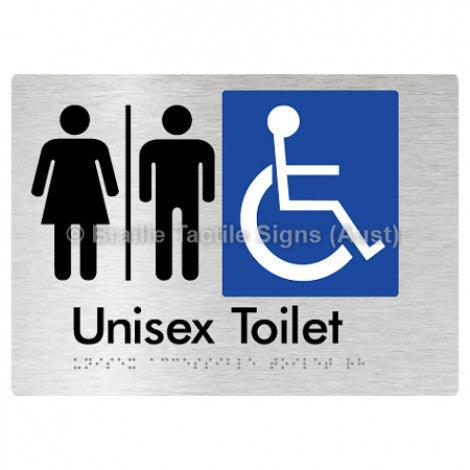 Braille Sign Unisex Accessible Toilet w/ Air Lock - Braille Tactile Signs (Aust) - BTS210-AL-aliB - Fully Custom Signs - Fast Shipping - High Quality - Australian Made &amp; Owned