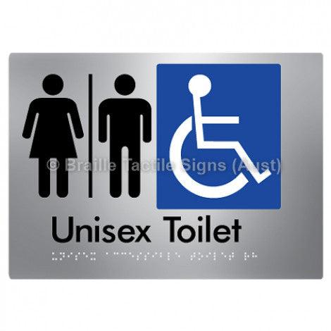 Braille Sign Unisex Accessible Toilet w/ Air Lock - Braille Tactile Signs (Aust) - BTS210-AL-aliS - Fully Custom Signs - Fast Shipping - High Quality - Australian Made &amp; Owned