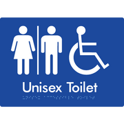 Braille Sign Unisex Accessible Toilet with Airlock - Braille Tactile Signs Aust. - BTS210-AL-blu - Custom Signs - Fast Shipping - High Quality - Australian Made &amp; Owned