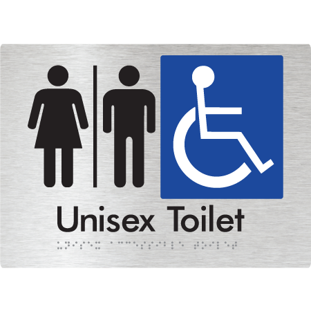 Braille Sign Unisex Accessible Toilet with Airlock - Braille Tactile Signs Aust. - BTS210-AL-aliB - Custom Signs - Fast Shipping - High Quality - Australian Made &amp; Owned