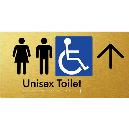 Braille Sign Unisex Accessible Toilet with Arrow - Braille Tactile Signs Aust. - BTS210->U-aliG - Custom Signs - Fast Shipping - High Quality - Australian Made &amp; Owned