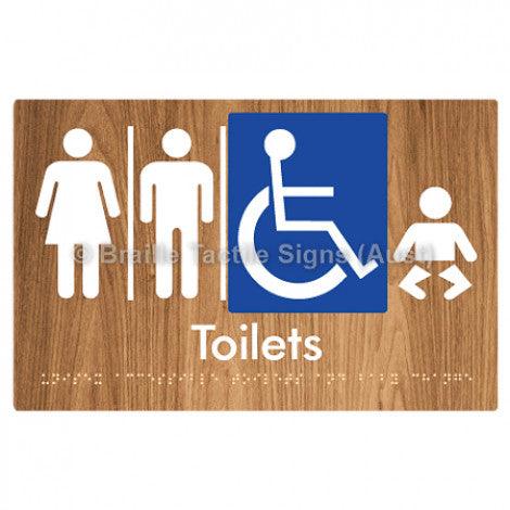 Braille Sign Unisex Accessible Toilets & Baby Change w/ Air Lock x 2 - Braille Tactile Signs (Aust) - BTS207-AL-AL-wdg - Fully Custom Signs - Fast Shipping - High Quality - Australian Made &amp; Owned