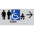 Unisex Accessible Toilets & Baby Change with Large Directional Arrow
