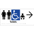 Unisex Accessible Toilets & Baby Change with Large Directional Arrow