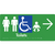 Unisex Accessible Toilets & Baby Change with Large Directional Arrow