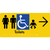 Unisex Accessible Toilets & Baby Change with Large Directional Arrow