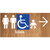 Unisex Accessible Toilets & Baby Change with Large Directional Arrow