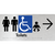 Unisex Accessible Toilets & Baby Change with Large Directional Arrow