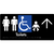 Unisex Accessible Toilets & Baby Change with Large Directional Arrow