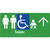 Unisex Accessible Toilets & Baby Change with Large Directional Arrow